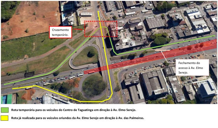 Taguatinga: obras do túnel mudam trânsito