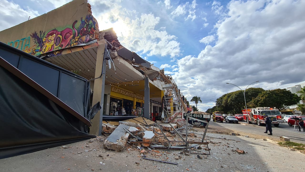 Asa Norte: Edifício tinha dois andares, sendo que todo o primeiro andar ficou destruído. Foto: CBMDF/Divulgação