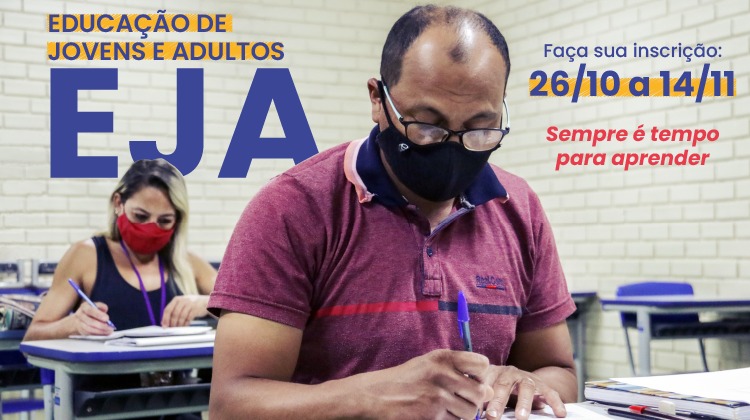 EJA: Interessados devem se cadastrar até o dia 14 de novembro; oportunidade é para aulas presenciais ou a distância. Foto: Secretaria de Educação do DF