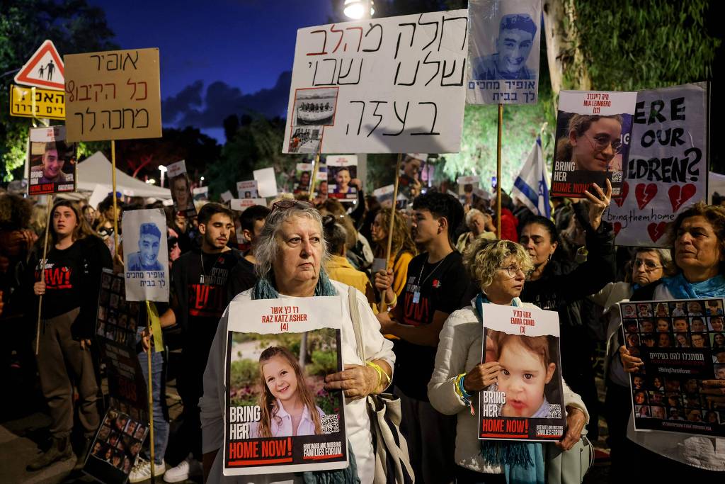 Manifestação de familiares de reféns em Israel