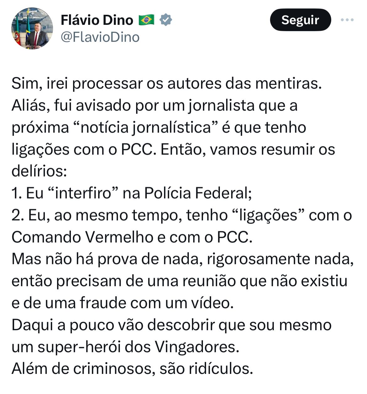 Flavio Dino no "X"