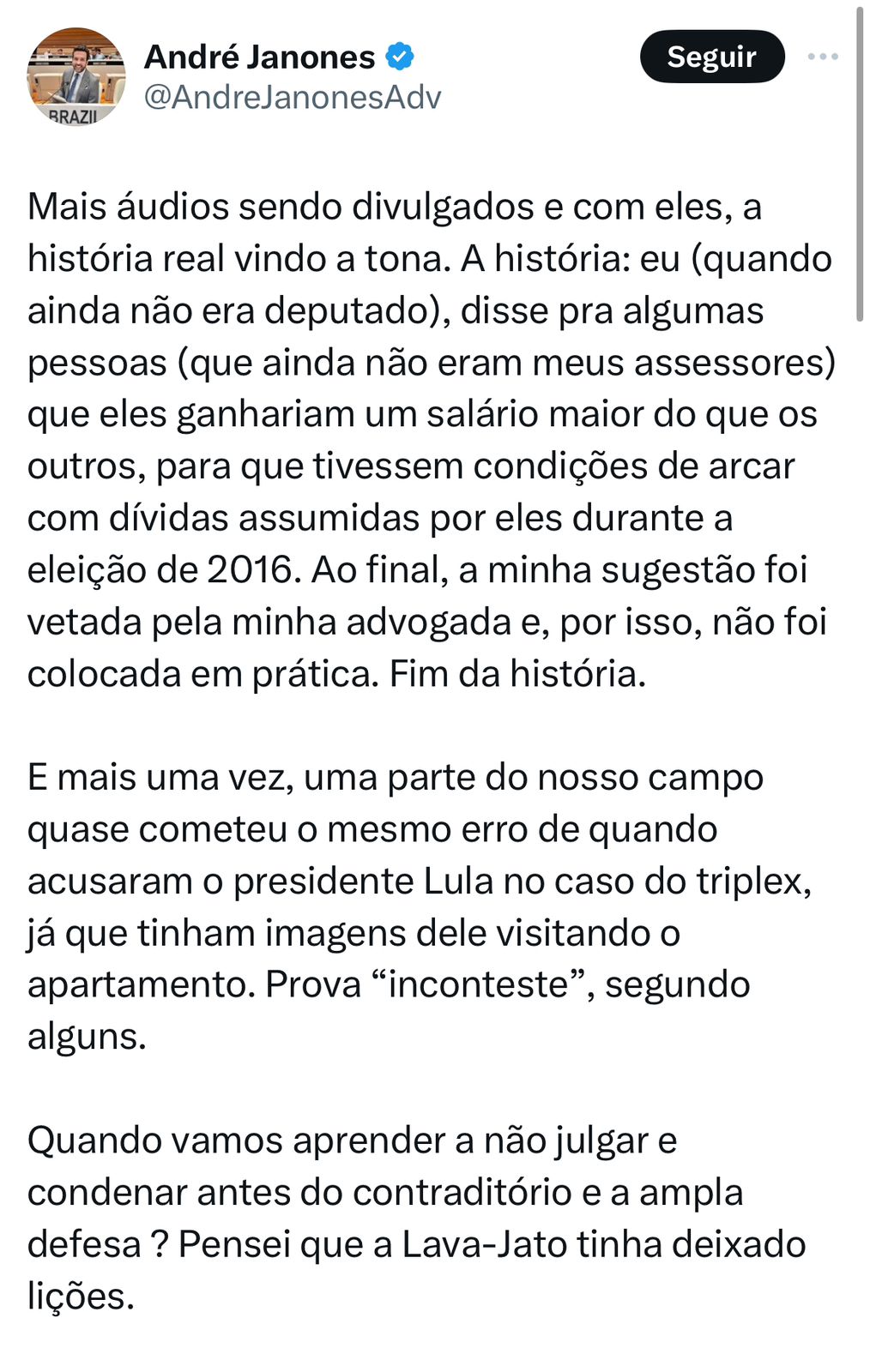 André Janones na Rede "X"