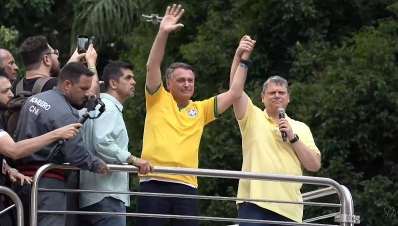 Bolsonaro e Tarcísio na Paulista