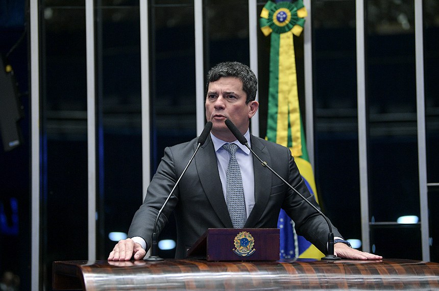 Sérgio Moro na tribuna do Senado